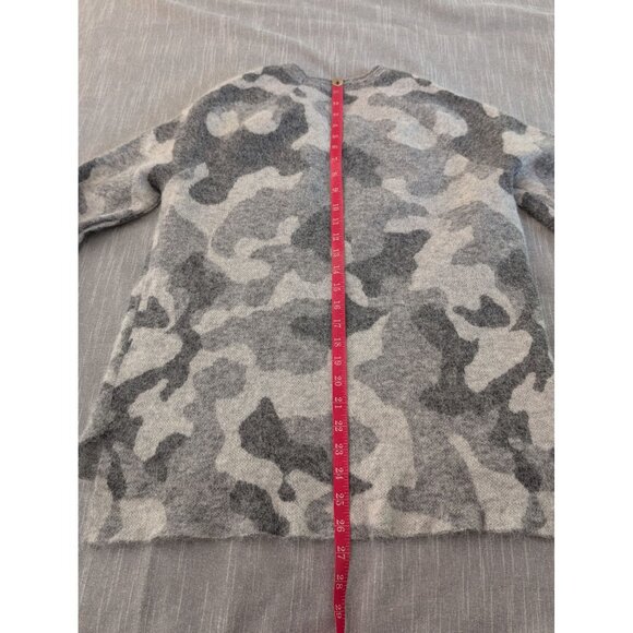 Athleta Womens Gray Camouflage Sweater Alpaca Wool Blend Long Sleeve Crewneck M - Picture 7 of 11